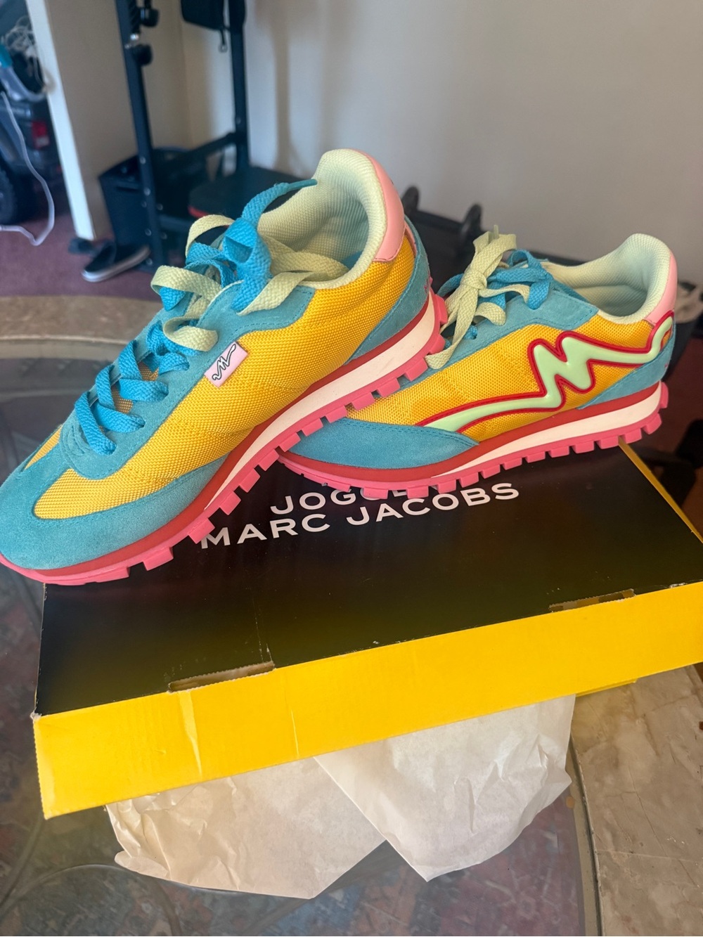 Marc Jacobs Women’s “The Jogger” Sneakers Turquoise Multi